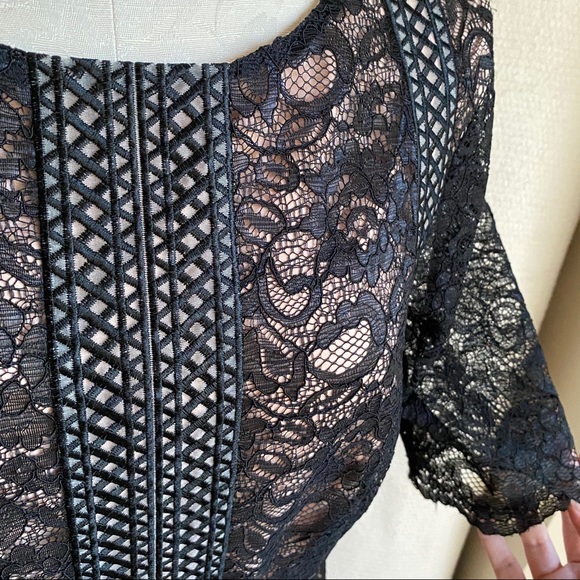 Antonio Melani 10 Lace Sheer Illusion Dress Black - Picture 7 of 8